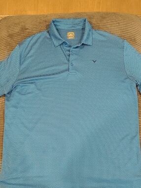 Callaway Light Blue Micro-Pattern Polo